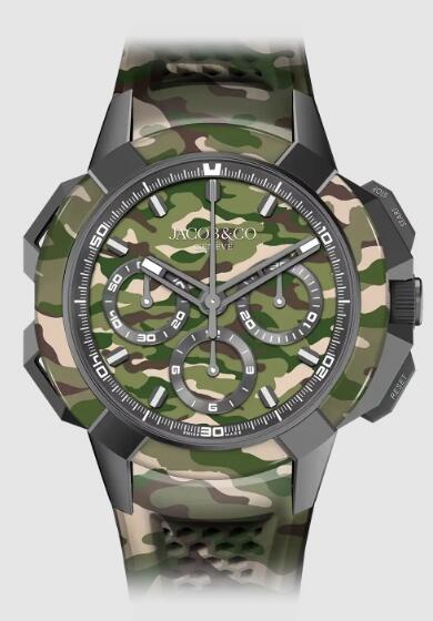 Jacob & Co EC440.20.AB.AA.A epic x chrono 44mm tri-compax Green Camo replica watch